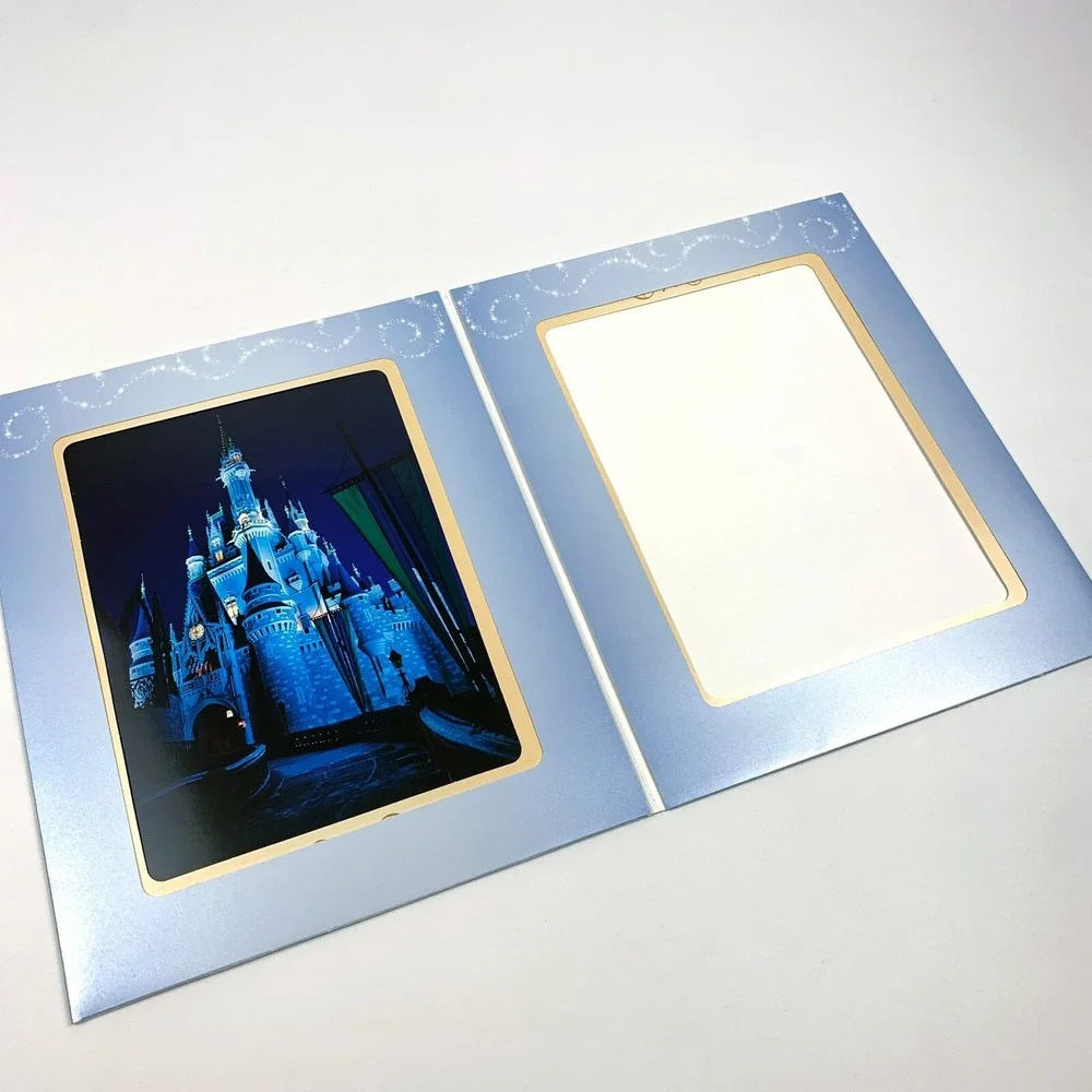 WDW Magic Kingdom Cinderellas Royal Table‎ Photo Folder Frame Night Castle Blue